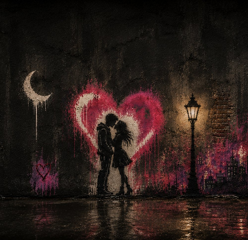 Colorado Runaway artwork: a couple under a painted heart
